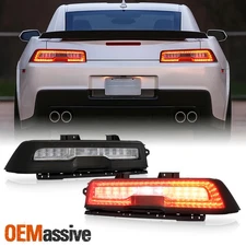 For 2014-2015 Chevy Camaro Halogen Type Smoked Full LED Tail Light w/LED Reverse