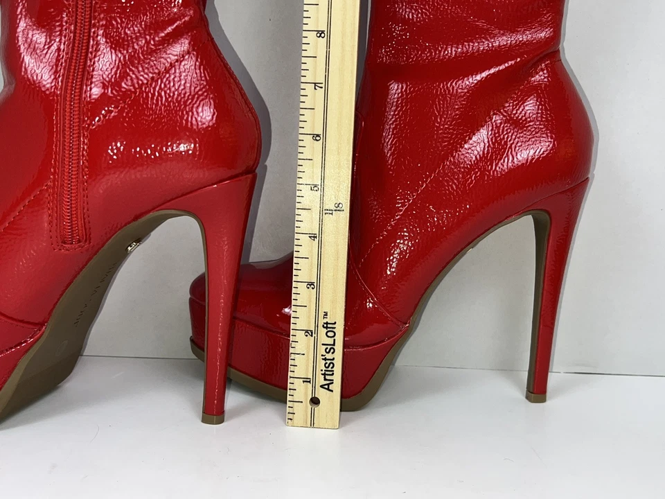 Thalia Sodi SILENA $129 Faux Leather Platform Over-The-Knee Boots RED size 8 NEW - Image 4 of 4