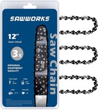 3-Pack Stihl 12" Chainsaw Chain - 1/4" Pitch .043" Gauge, Ideal for Smooth Cuts