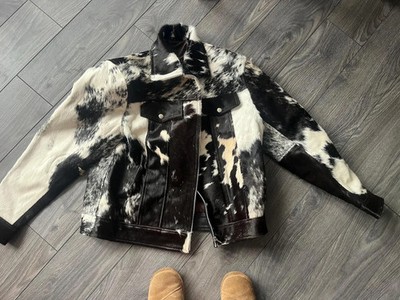Unisex Oversized Real Cowhide Leather Jacket with Fur - Ladies Vintage Leather Jacket