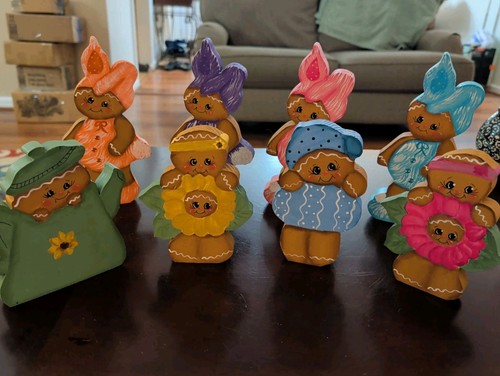 8 Hand-Painted Wooden Gingerbread Men - One of a Kind!!