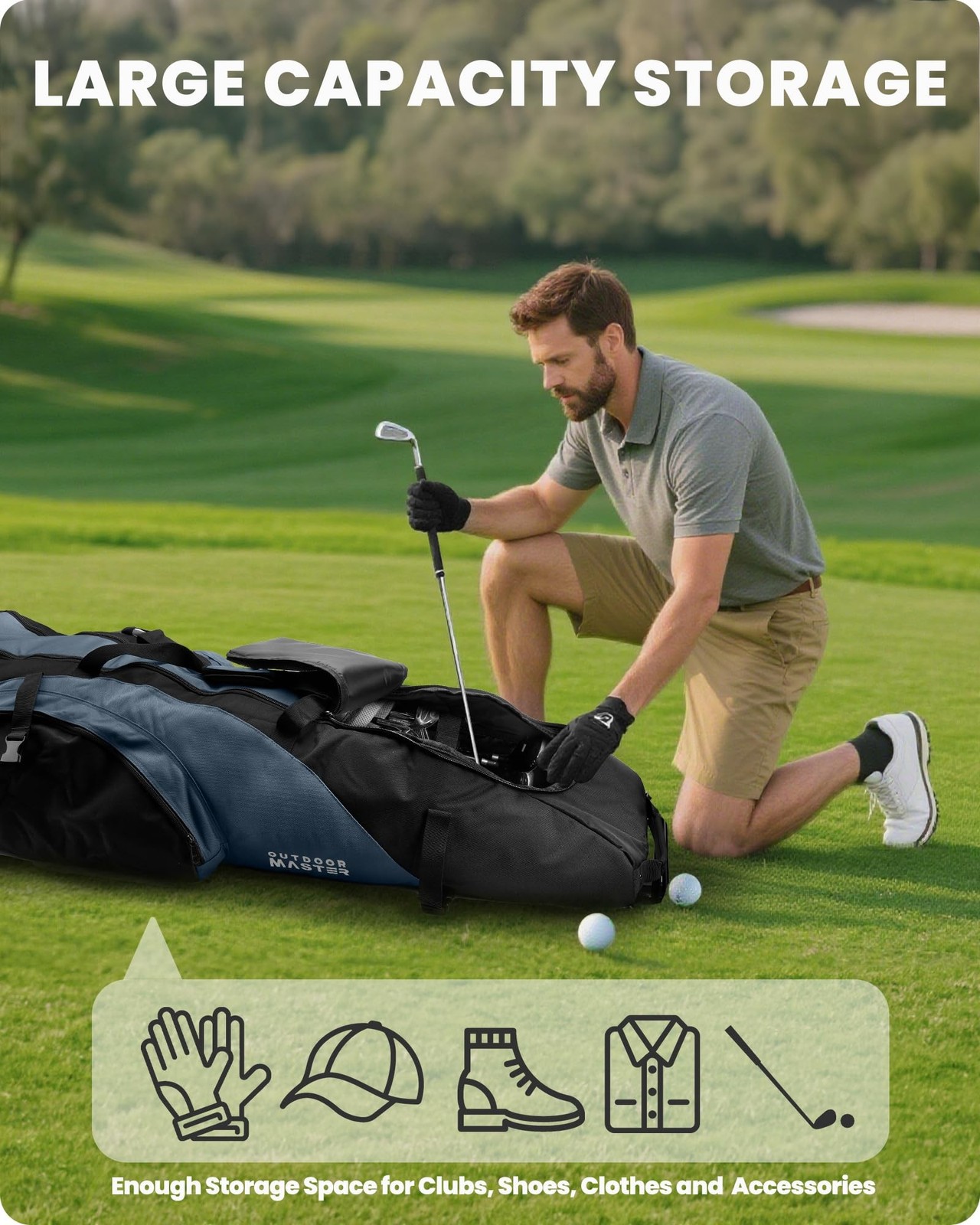 OutdoorMaster Padded Golf Club Travel Bag