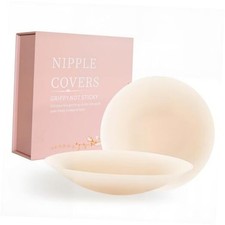 Not Sticky Pasties Nipple Covers, Grippy Seamless 3.94IN B-DD Bright Skin