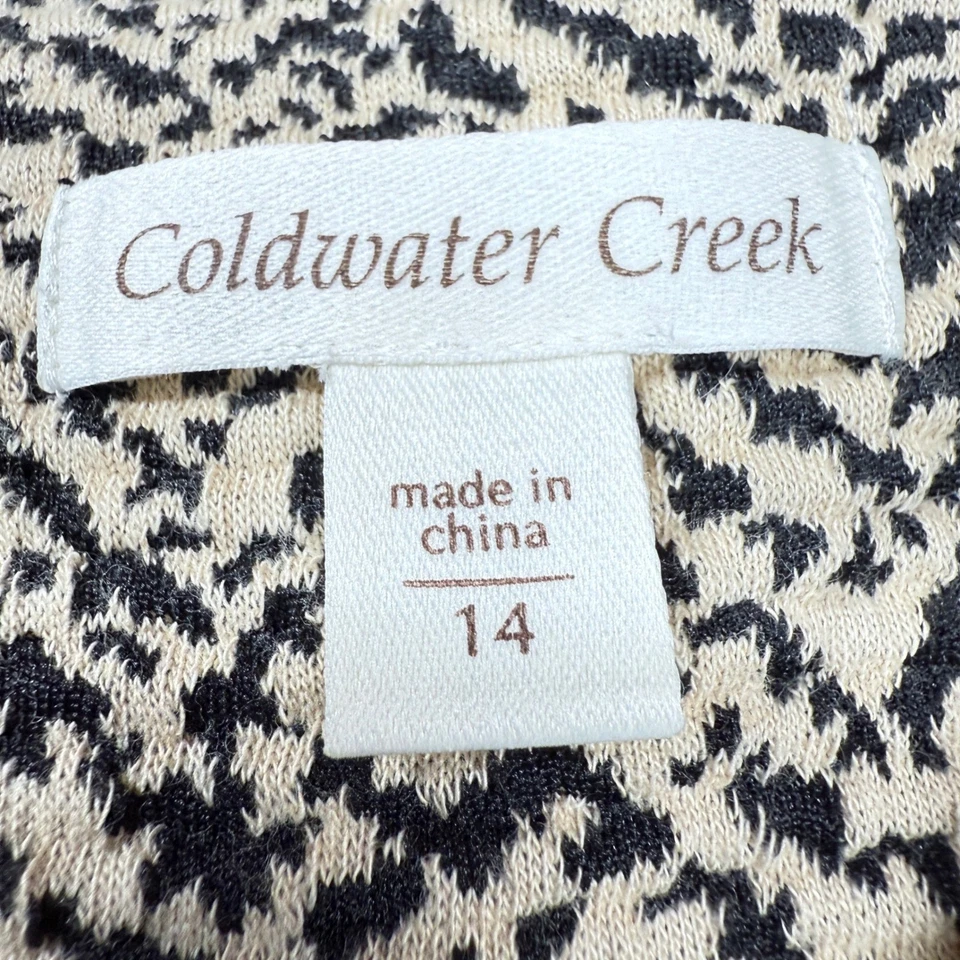 Blazer para mujer Coldwater Creek 14 chaqueta negra beige carrera oficina informal preppy Foto 3 de 4