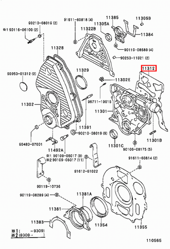 Genuine Hilux LN171 LN170 LN167 LN166 3L 5L 2L Timing Gear Cover Case Gasket - Picture 3 of 20