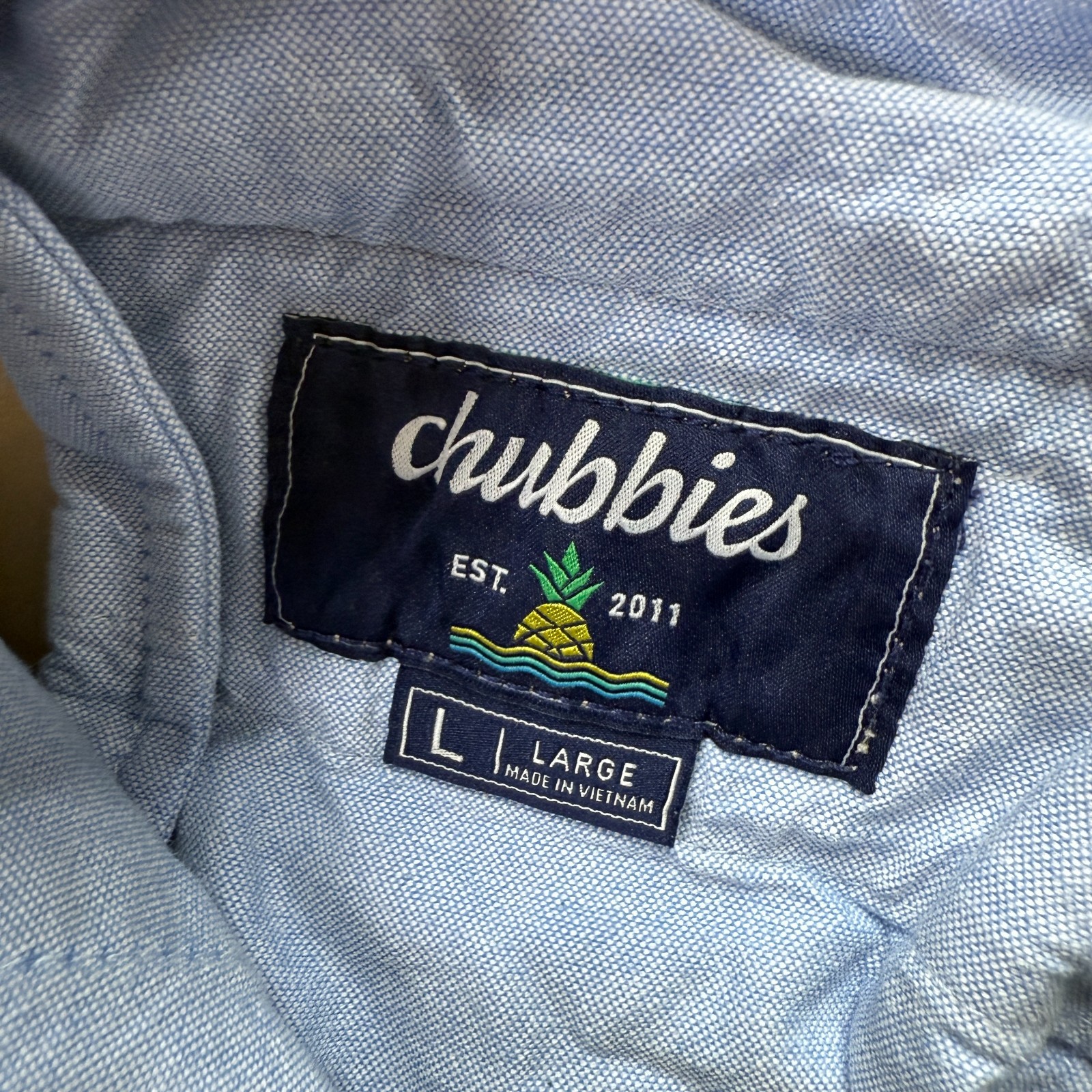 Chubbies Staples Shorts Men L Beige Khaki 5.5" Elastic Regular Fit Stretch b180