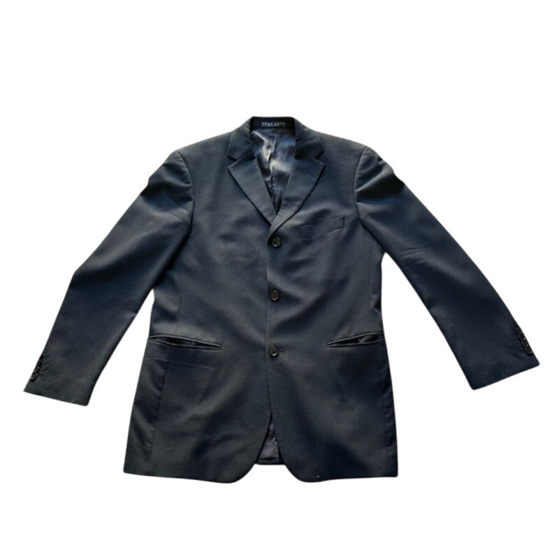 Hugo Boss Y2k Black Wool Blazer Jacket European Made Men's Sz 38R  thumbnail 3