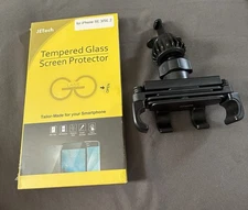 Tempered Glass Screen Protector for iPhone SE 3/2~With Ainope Brand Phone Holder