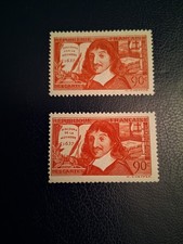 timbres de france NEUF**de  1937 Y&T N° 341/42 DE LUXE COTE 16,00 RENÉ DESCARTES