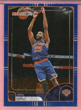 Mikal Bridges 2025-26 Topps NBA Hoops Pixel Burst Blue 105/149 Knicks #100