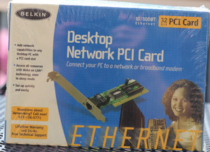 Belkin Desktop Network PCI Card 32 Bit 10/100BT Ethernet *New Factory Sealed