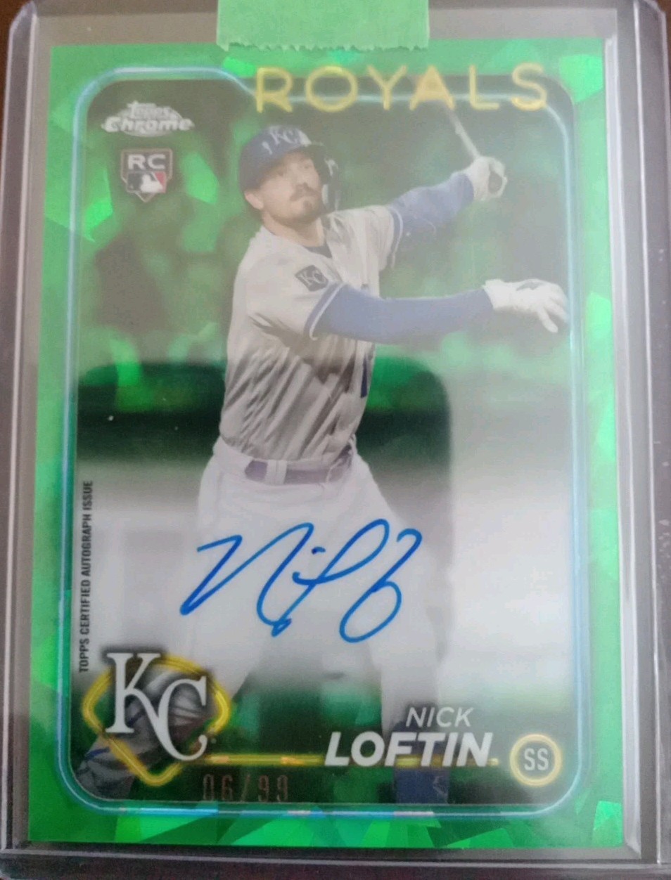 2024 Topps Chrome Sapphire Nick Loftin Green Auto 06/99