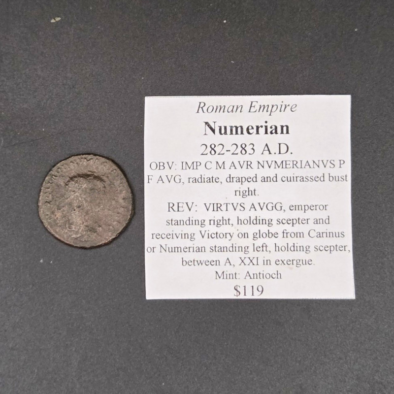 Numerian Billon Antoninianus 282-283 AD Antioch Mint VIRTVS AVGG