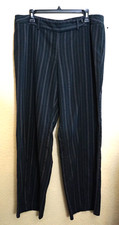 Hillard Hanson plus size 16 black stripe thin business casual pants