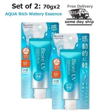 US seller: KAO Biore Aqua Rich Watery Essence SPF50+  x2 Japanese Sunscreen