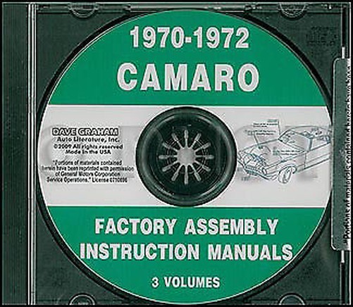 1970 1971 1972 Camaro Werkstatt Handbuch Cd Chevy Rs Ss Z28 Chevrolet-image
