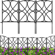 10 Panels Decorative Metal Garden Fence 24"H x 10'L for Dogs Borders