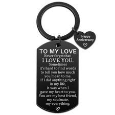 Happy Anniversary to My Love Keychain Gifts for Boyfriend Girlfriend Husband Wif
