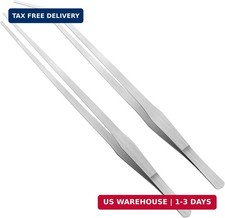 2PCS Long Tweezers, 15 inch Curved Aquascaping Tools, Stainless Steel Feeding To