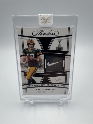 Aaron Rodgers 2023 Flawless Patch 1/1 Nike Swoosh Super Bowl Swatches Game Worn 