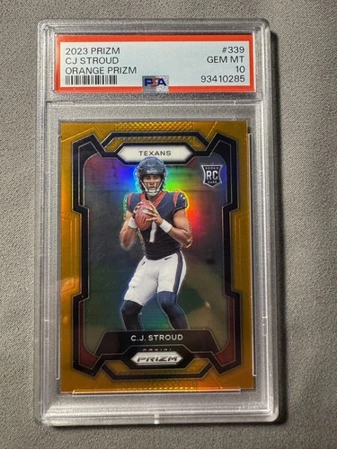 2023 Panini Prizm C.J. Stroud #339 Orange Prizm 243/249 PSA 10
