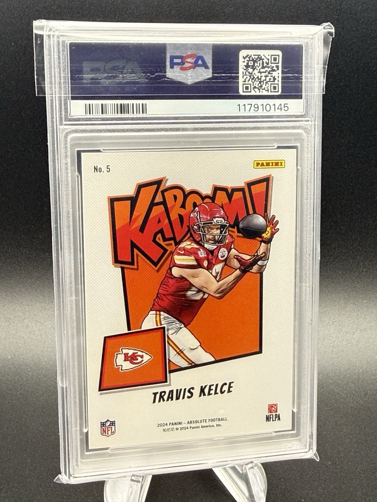 2024 Panini Absolute - Kaboom! Horizontal #5 Travis Kelce PSA 10! view 2