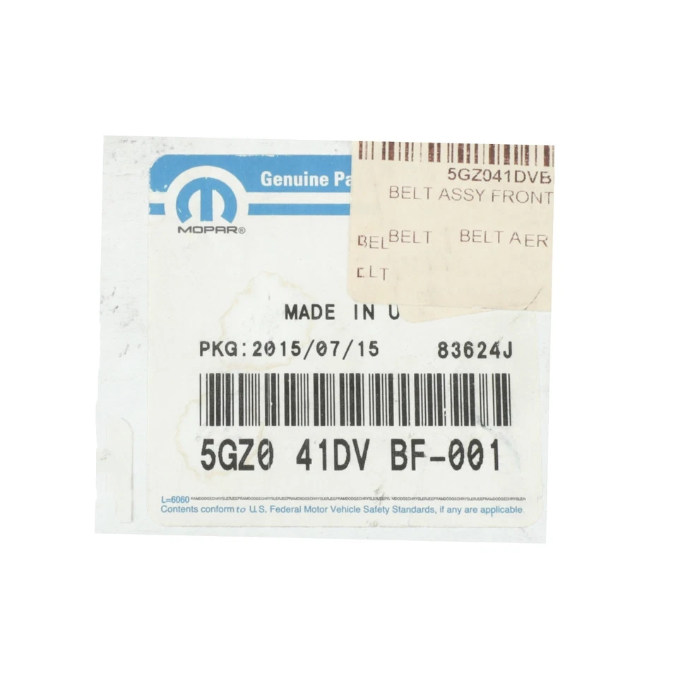 GENUINE MOPAR 01-03 DODGE DURANGO FRONT OUTER SEAT BELT ASSEMBLY NEW 5GZ041DVBF — 第 4/4 张图片