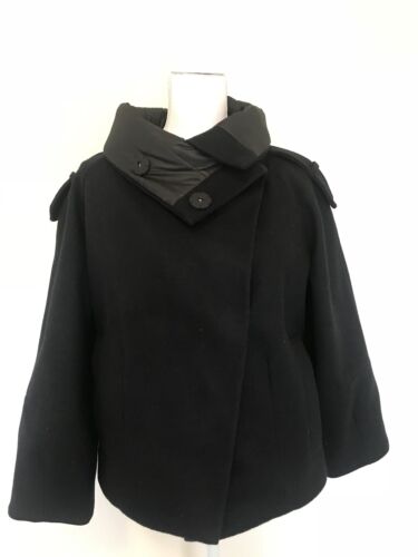 Zara Basic Size Medium Navy/blackish Wool Blend C… - image 1