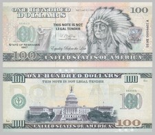 USA 100 Dollars Souvenirschein novelty note - Nebraska - Red Cloud