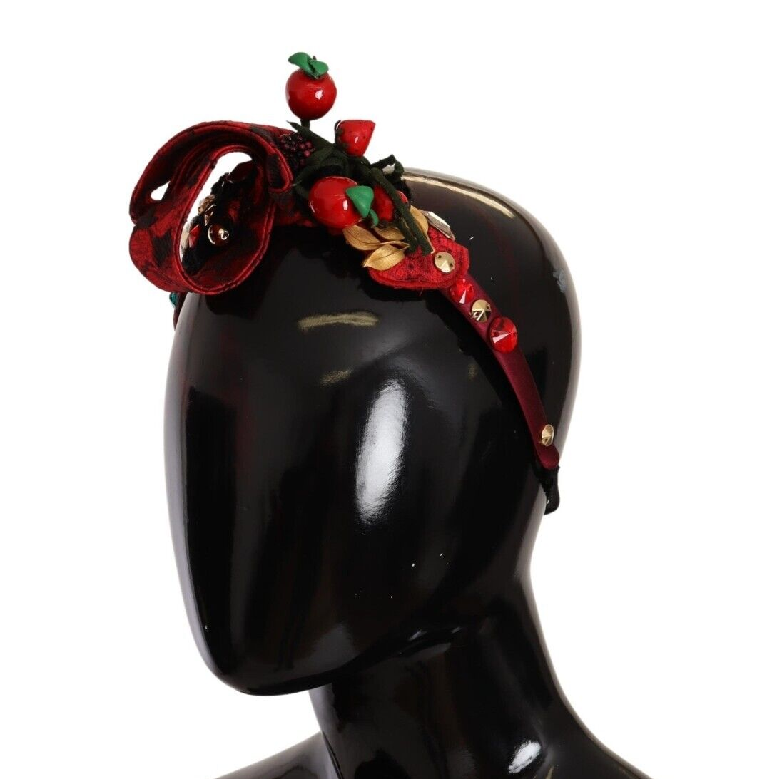 レア　DOLCE&GABBANA D&G ヘッドバンド DOLCE & GABBANA Diadem Headband Red Tiara Berry Fruit