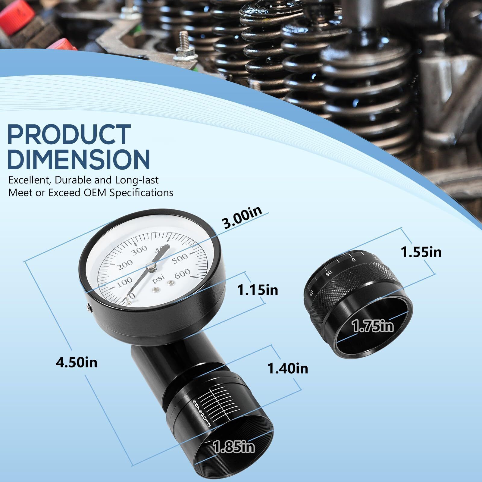 66841 Mini Valve Spring Tester and Measuring Combo Fits for Vise or Arbor Press