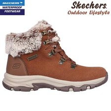 Skechers Stivaletti Donna Impermeabili Memory Foam Marrone Castagno Trego 167178