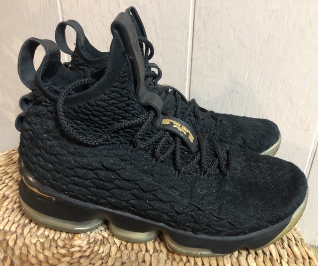 lebron 15 black metallic gold