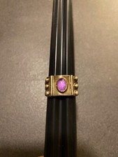 Vintage 925 Sterling Silver Amethyst Twist Ring Size: 6.5