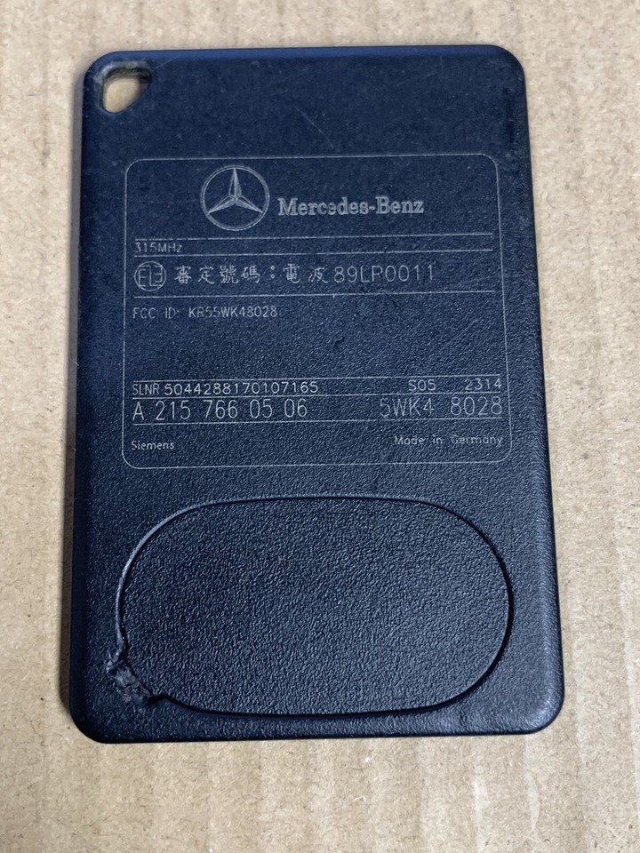 Mercedes-Benz Key Card Key Fob Remote OEM KR55WK48028 | Black Warranty ...