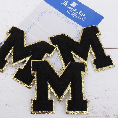2.2 Inch Iron On Varsity Letter Patches, 6 Colors, Chenille Full & 3 Letter Sets