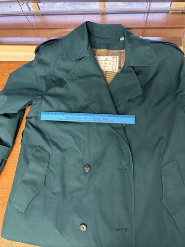 London Fog Vintage Trench Coat removable Lining Green Women’s Jacket Medium - Picture 6 of 9