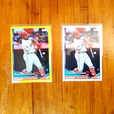 2024 Topps Archives #260 Kevin Pillar Yellow Foilboard + Base Pair Angels Foil
