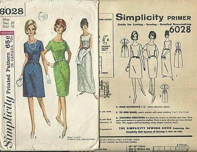 S 6028 sewing pattern 60's elegant DRESS scalloped neck Evening GOWN sew LOVELY! | eBay S 6028 sewing pattern 60's elegant DRESS scalloped neck Evening GOWN sew LOVELY! | eBay