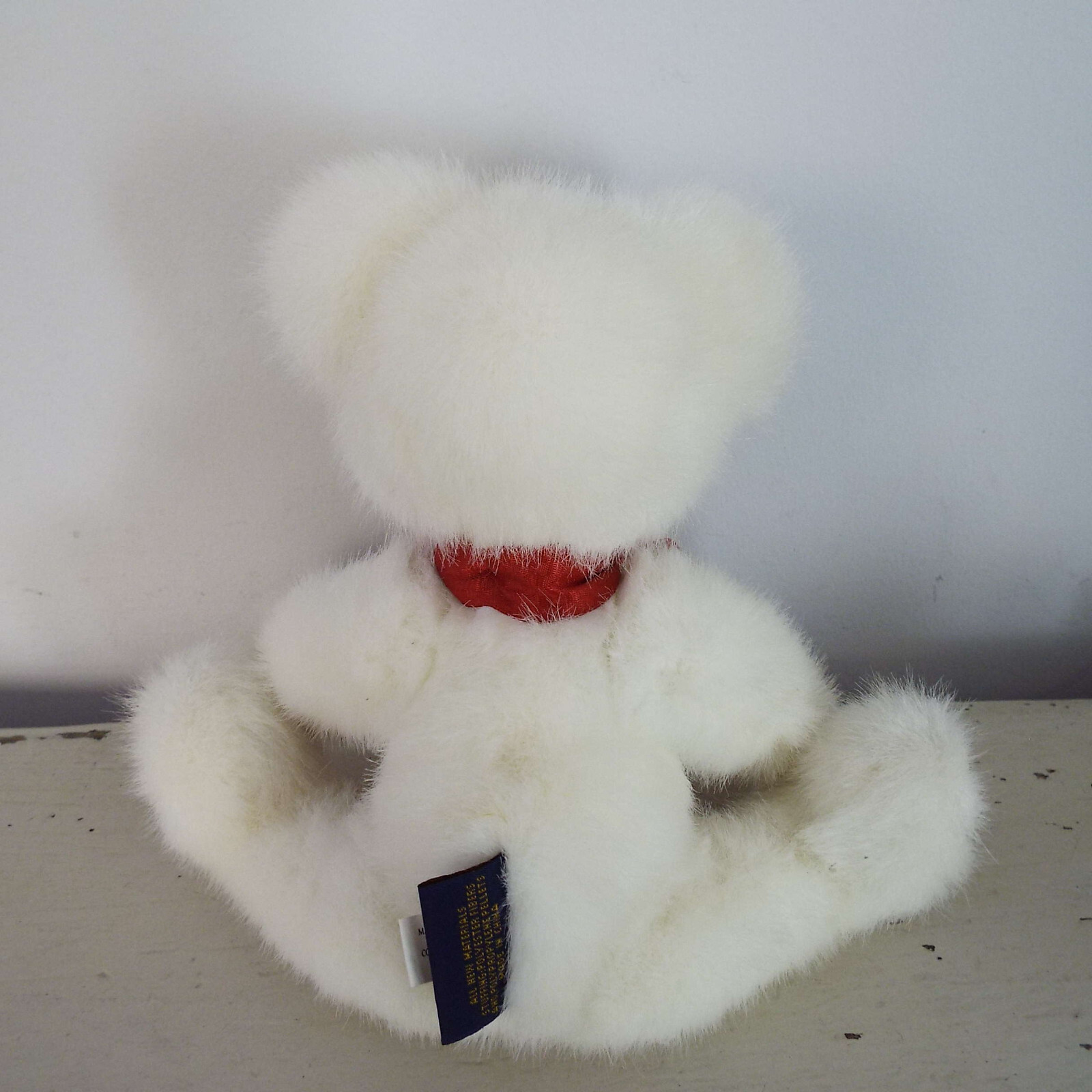 Boyd's Bear White Plush VALENTINO Teddy Red Bow Jointed Original 10" Heirloom Co thumbnail 5