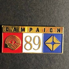 1989 ARCO / United Way Brass / Enameled lapel / Hat Pin - "Campaign"