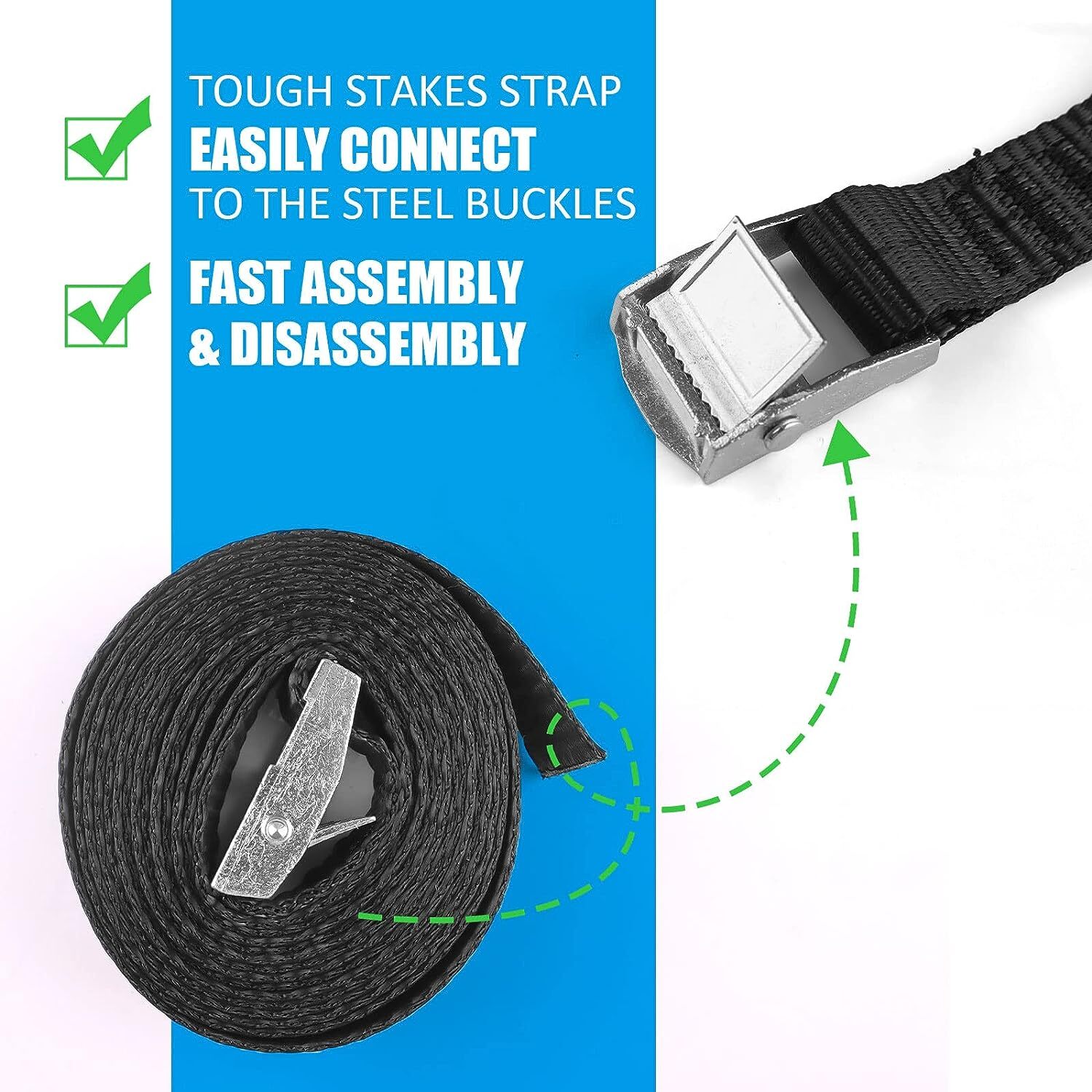 4PCS Heavy Duty Trampoline Anchor Ground Pegs Tie Down Kit Corkscrew