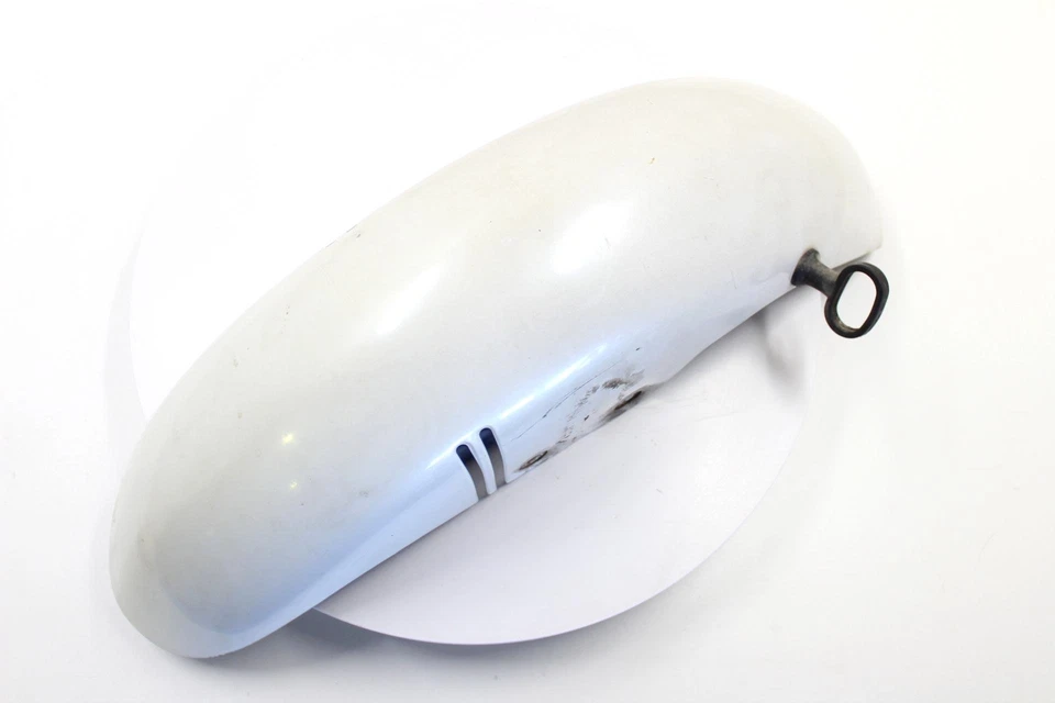 1985 SUZUKI GS700E ПЕРЕДНИЙ ОРИГИНАЛЬНЫЙ ПЛАСТИКОВЫЙ БЕЛЫЙ ОБТЕКАТЕЛЬ КРЫЛА ПЕРЕДНЕГО КОЛЕСА - Изображение 4 из 4