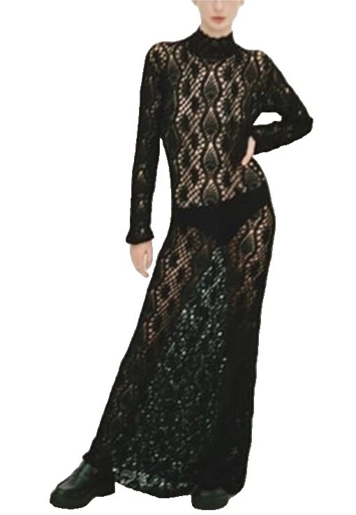 Maxi vestido de ganchillo de acrílico para Mujeres