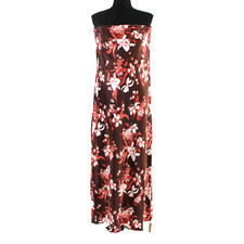 Reformation Joanne Charmeuse Hilo Brown Floral Silk Dress 10 NEW Strapless Midi