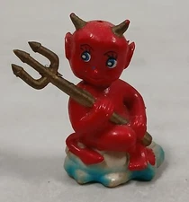Red Devil Figurine - Plastic - Used - was part of Mardi Gras bead necklace