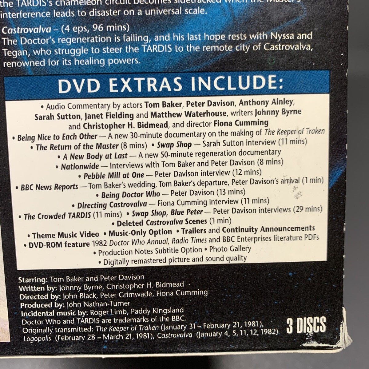 Doctor Who - New Beginnings (DVD, BBC Video, 3 Discs) Tom