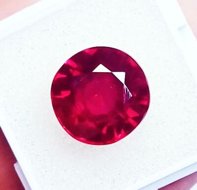 Natural Red Ruby Round Shape 8.35+ Ct Certified Loose Gemstone With Free Gift