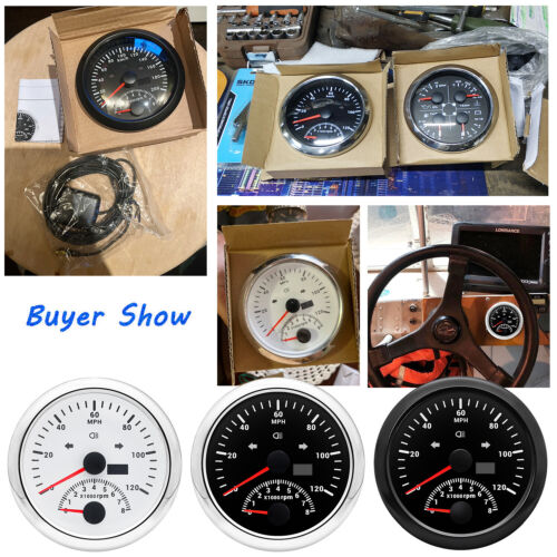 2 Gauge Set 85mm Car Boat GPS Speedometer 0-120MPH 4IN1 Fuel/Temp/Oil Press/Volt - Picture 14 of 14