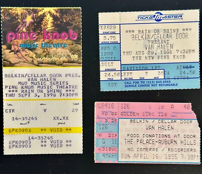 Concert Theatre Used Ticket Stubs 1990-2003 CREED DURAN Van Halen U2 STING OZZY